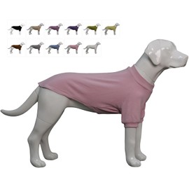 Lovelonglong Ribbed Dog T-shirt Cotton Knitted Dog Sweaters for All Season Pet T-shirts for Large Medium Small Dogs Light pink XL