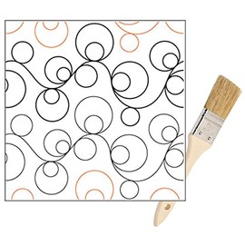 Pantographs for Longarm Quilting Paper Roll - Long Arm Quilting Machine Patterns for Quilt Making - Bubbles Quilting Pantographs Design - Set Includes Long Arm Machine Rails and Tracks Wiping Brush