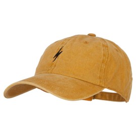 Lightning Bolt Embroidered Unstructured Cotton Cap - Gold OSFM