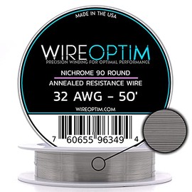 WIREOPTIM - 32 AWG - Nichrome 90 Resistance Wire - 50 Feet