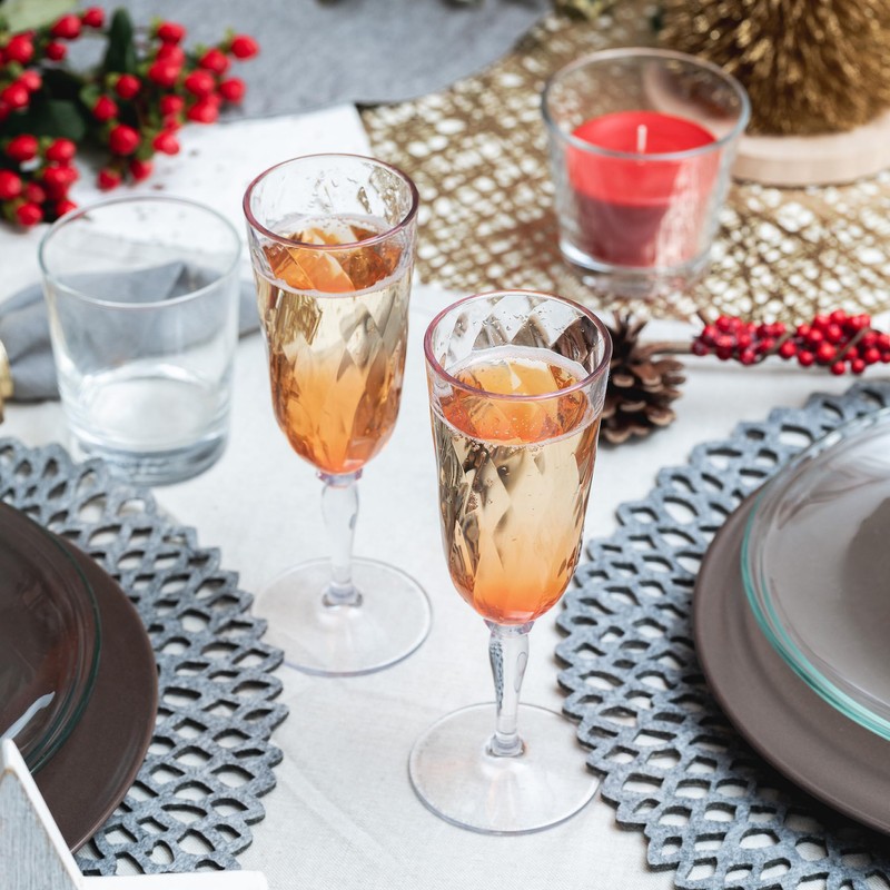 Omada Design 4 Glasses for Champagne, 6,89 fl oz Flute