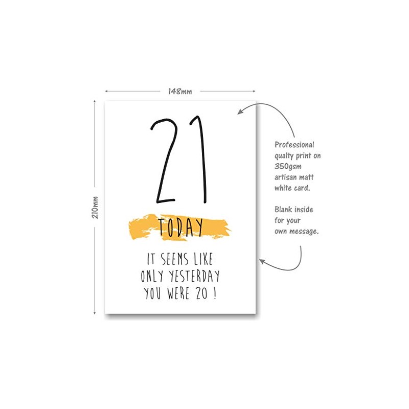 Funny 21st Birthday Card - 21 Today Seems Like Only