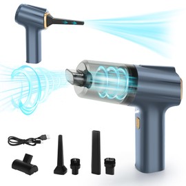 Mini Handheld Vacuum, 12000pa Car Vacuum Cleaner and Air Duster 2-in-1, Cordless Mini Vacuum for Desk, Sewing Machine, Car, Computer, Keyboard, Pet Hair, with LED light and Multi-Nozzles, Low Decibel