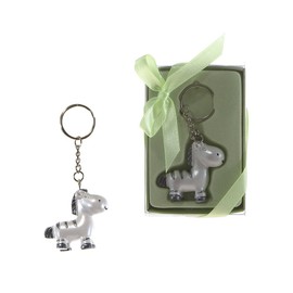 Lunaura Party Keepsake - Set of 12 Baby Zebra Key Chain Favors