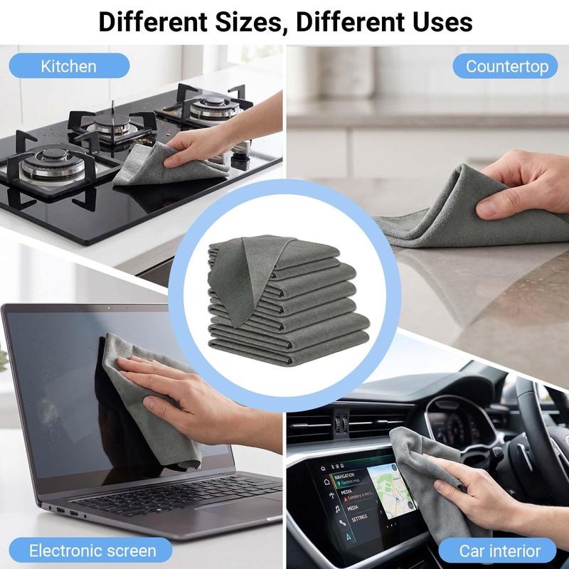 Thickened Magic Cleaning Cloth, 7 Pack Multi-Size