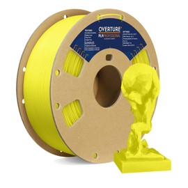 OVERTURE PLA Plus (PLA+) Filament 1.75mm PLA Professional Toughness Enhanced PLA Roll, Cardboard Spool, Premium PLA 1kg(2.2lbs), Dimensional Accuracy 99% Probability +/- 0.03mm (Highlight Yellow)