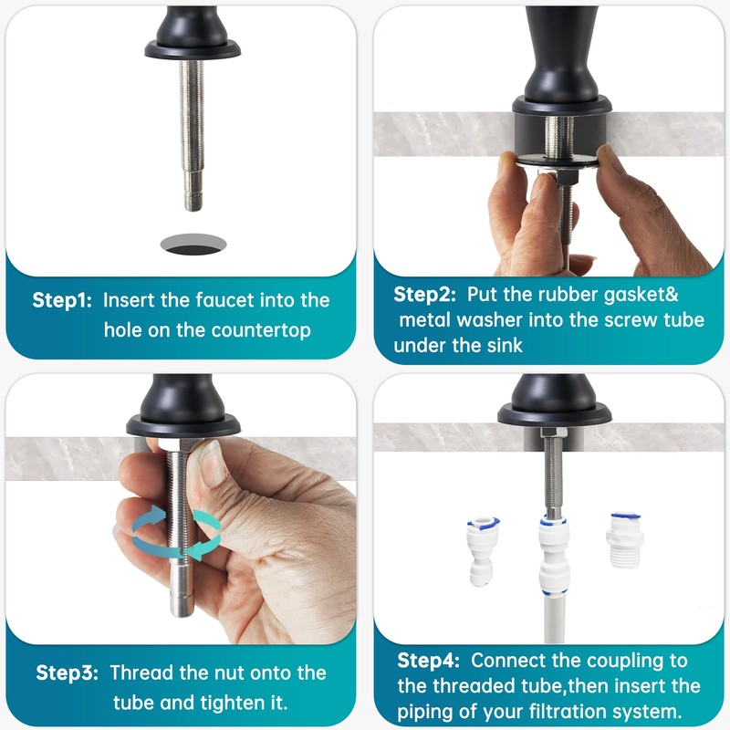 GICASA Sink Drinking Water Faucet, Sink Water Filter System, Suitable