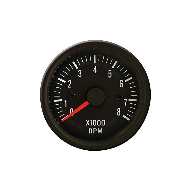 AUTO-STYLE Performance Instrument Black Tacho >8000rpm 2/3/4/5/6/8 cyl. 52mm
