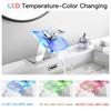 Bathroom Faucet LED Light 3 Colors Changing Waterfall Glass Spout