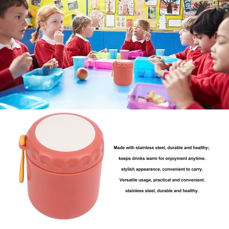 Insulated Food Container Jar Red 400ml Stainless Steel Leakage Proof