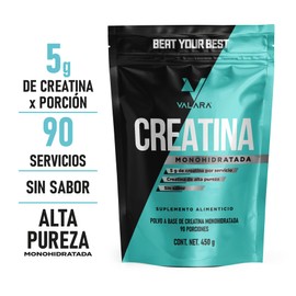 Valara Creatina Monohidratada de Alta Pureza sin Sabor | 450g | 90 servicios | 5 gr por Porción