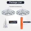 New ABS Plastic Chromed Hubcaps Front and Rear Wheel Axle