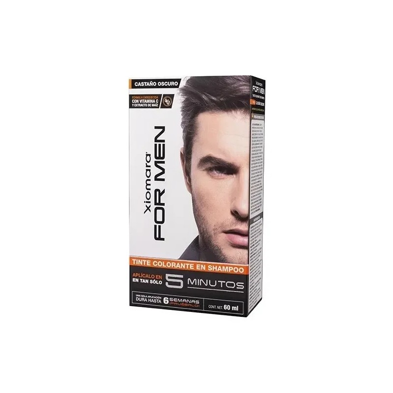 Tinte Xiomara For Men Castaño Oscuro en Shampoo Sin Amoníaco