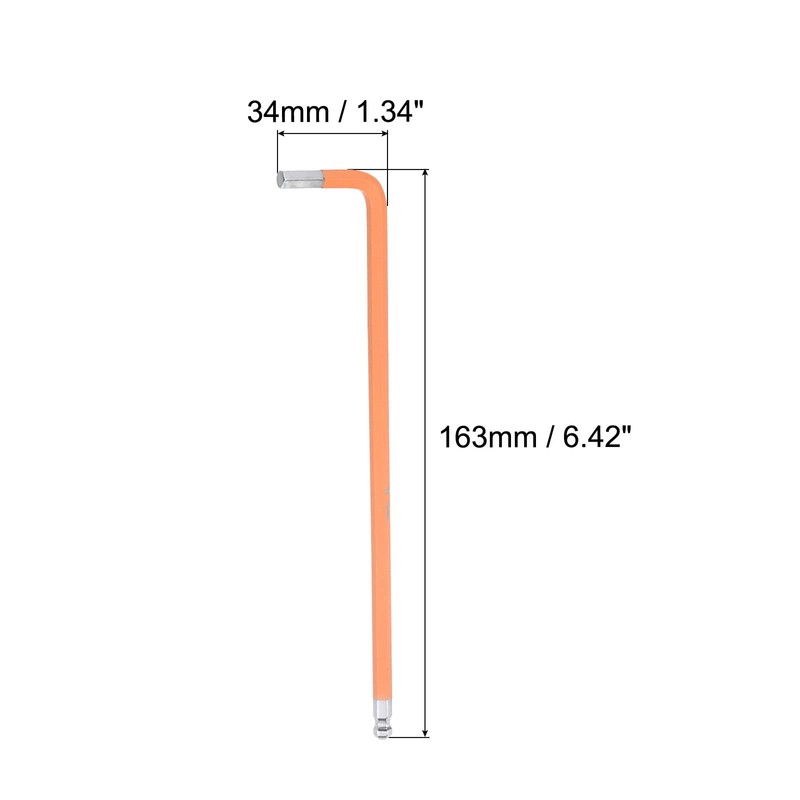 sourcing map 5mm Ball End Hex Key Wrench, L Shaped