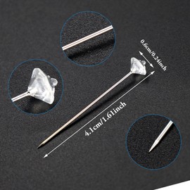 100 Pcs Diamond Crystal Head Pins, Clear Diamante Pins, Diamante Crystal Flower Pins, Diamante Pins for Flowers, Bouquet Pins, for Wedding, Decorations, DIY Sewing Craft Boutonniere