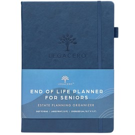 End of Life Planner for Seniors - Guided Estate Planning Organizer for Next of Kin. Large What To Do When I’m Gone Book and Important Document Organizer to Share with Your Executor (Navy Blue)
