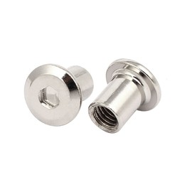 sourcingmap M6x10mm Female Thread Hex Socket Head Barrel Nut Furniture Fittings 30pcs