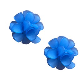 Anmpab Flower Cluster Earrings for Women Boho Statement Floral Bohemian Elegant Chic Dangle Unique Flower Earrings (Blue)
