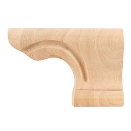 6 in. Right Pedestal Foot (Rubberwood)