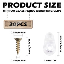 YOLUFER 10 Pack Glass Retainer Clips, Glass Retainer Clips Kit with Screw, Plastic Glass Panel Fixing Clip for Glass Cabinet Door (Transparent), KA021-YON-YB