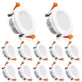 2 Inch LED Downlight, Recessed Lighting Dimmable Ceiling Light, 3W, 2700K Ultra Warm White, CRI80 with LED Driver(35W Halogen Equivalent), 12 Pack