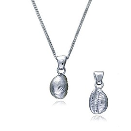 Sterling Silver Cowrie Shell Pendant, Gift Boxed, silver Groatie Buckie by Aquamarine Jewellery