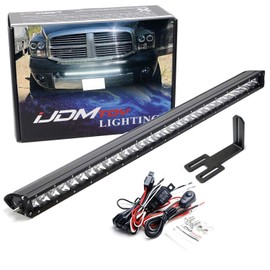 iJDMTOY Lower Grille Mount 30-Inch LED Light Bar Compatible with 2003-2018 Dodge RAM 2500 3500, Includes 150W High Power LED Lightbar, Lower Bumper Opening Mount Brackets & On/Off Switch Wiring