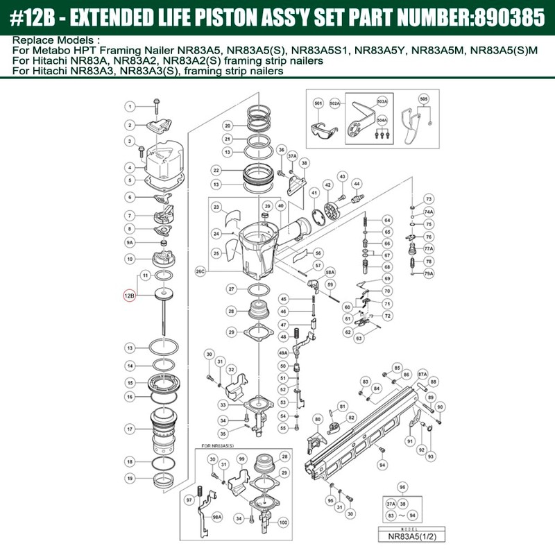 877323 Afterm arket Piston Driver For Hitachi HPT NR83A5, NR83A2,