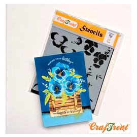 CrafTreat Reusable Flower Layered Pansy Stencils 6x6 Inch for Painting on Wood, Wall, Tile, Canvas, Paper, Fabric, Floor and DIY