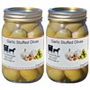 Stuffed Large Olives - Two 16 oz. Jars (Garlic Stuffed