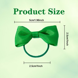 20 Pieces Green Hair Accessories, Green Hair Bow, Green Bows for Hair, Girls Bobbles Bows School Bands, Elastics Hair Bands for Girls, Small Ribbon Clips Hairbands Holder Set(Green)