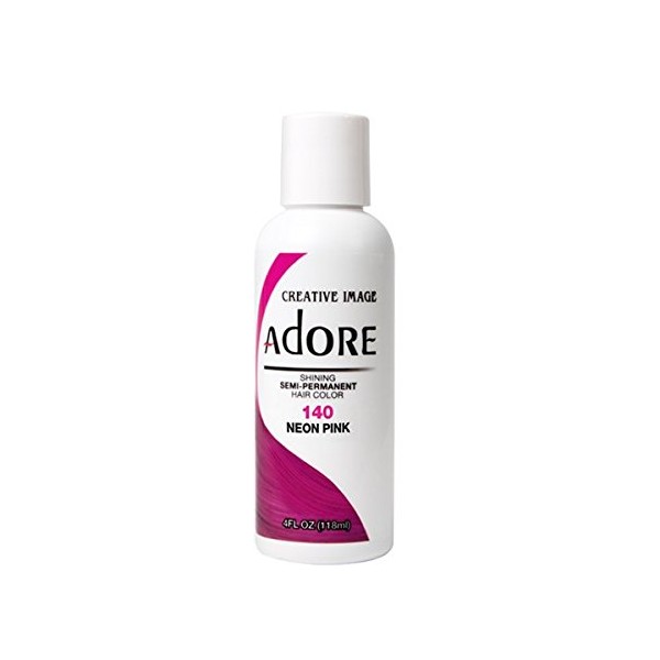 Adore Semi-Permanent Haircolor #140 Neon Pink 4 Ounce (118ml)