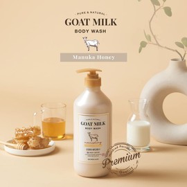 SHOWERMATE Pure & Natural Goat Milk Body Wash, Nourishing Formula with Pump Dispenser