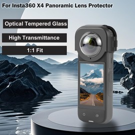 PULUZ Protective Lens Cover for Insta360 X4,Optical Glass Camera Lens Guard for Insta 360 x4 Anti Fog Anti-Drop 98% High Transmission Action Camera Accessories﻿ Lens Cap