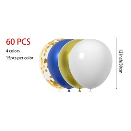 Graduation Party Decorations 2023 Gold Confetti Metallic Gold Metallic Navy Blue And White Latex Balloons, Birthday Wedding Baby Shower Party Balloons(Gold Blue And White)