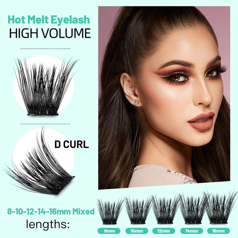 Bodermincer Bodermincer Eyelashes Clusters 10-12-14mm Mixed/12-14-16mm Mixed/14-16-18mm Mixed/16-18-20mm Mixed Nature