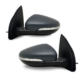 Spieg Side Mirror Set for 2010-2014 Volkswagen Golf Mk6 | Pair Side View Mirror Assembly with Power Adj Heated Puddle Lamp Power Folding Turn Signal Light | Paint to Match