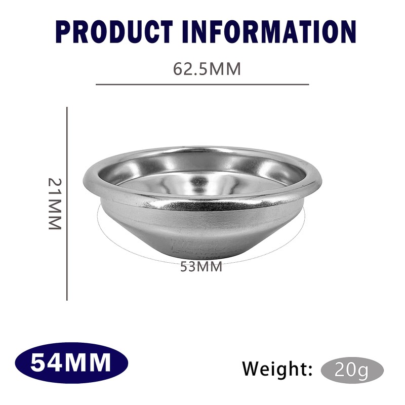 NEOUZA Coffee Non-Pressurized Espresso Basket Single Wall Compatible for 54mm