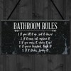 RED OCEAN Bathroom Rules Marble Theme Home Decor Bathroom Toilet