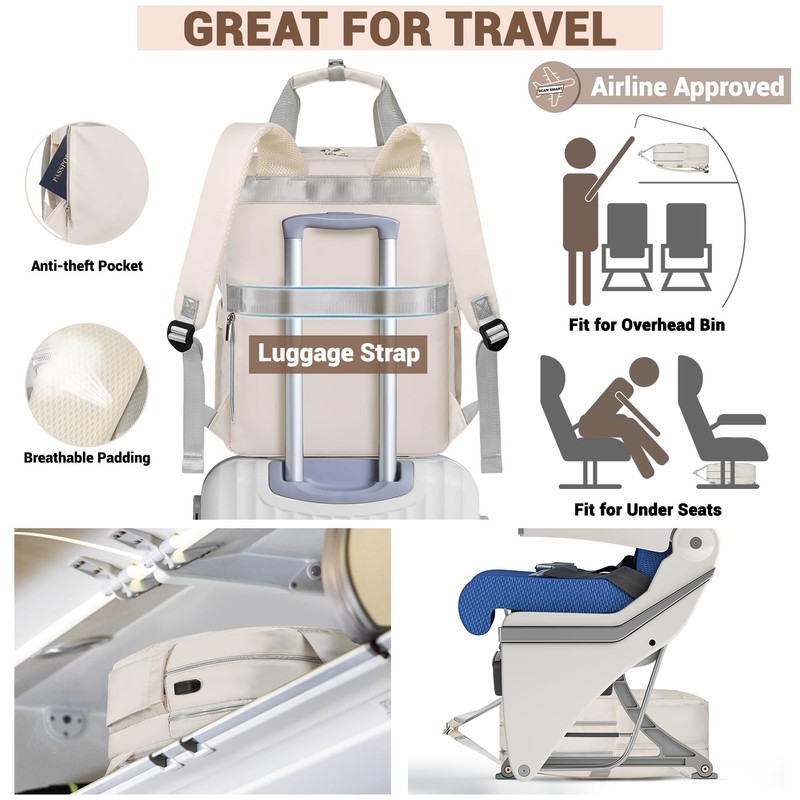 Travel Backpack for Women,15.6 Inch Laptop Work Business Flight Approved