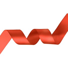 Trimming Shop 25 mm x 10 Metres Double Sided Ribbon, Satin Ribbon for Gift Wrapping, Hair Bows Crafts, Wedding, Crafts, Sewing, Christmas Decoration, naranja