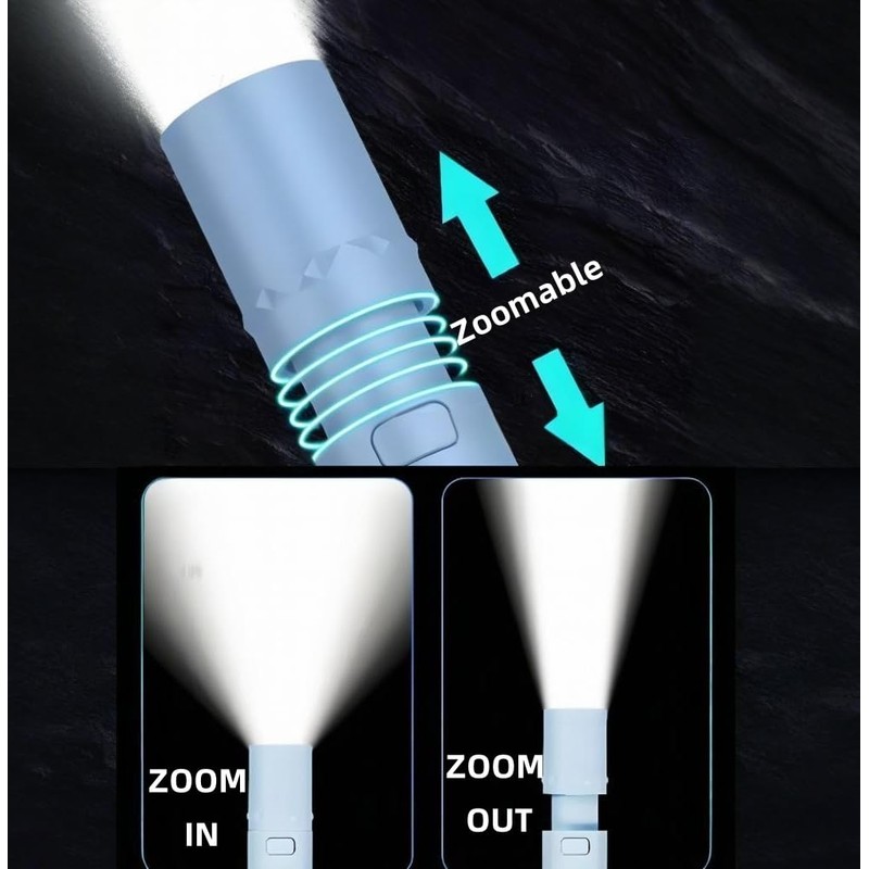 Darlur 5Pack Mini Small LED Flashlights，USB C Rechargeable Flash Lights，Ultralight