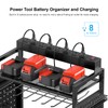 CCCEI Garage Power Tools Organizer Cart with Charging Station, Black
