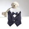 Pet Suit Bow Decor Striped Breathable Dog Cat Wedding Shirt