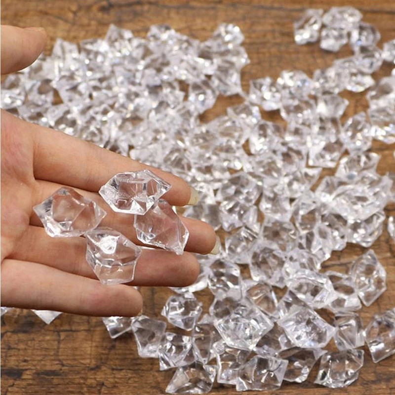 Dekori Fake Ice Cubes, Acrylic, Transparent, Irregular Crystal, Wedding, Bar