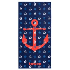 Towee Practical Microfibre Towels - Quick-Drying Microfibre Towel - Lightweight Fleece Bath Towel in Various Sizes - Perfect Beach Towel for Fitness and Outdoor Use (Sailor)