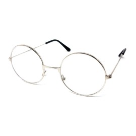 Adults Metal Frame Wizard Glasses with Clear Lens [Silver]