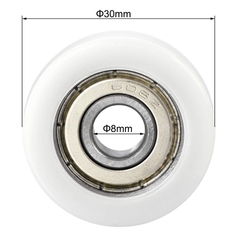 uxcell 608ZZ Ball Bearing Guide Pulley Roller Round Wheel 8x30x10mm