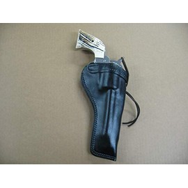 Azula Left Hand Custom Leather Molded Strong Side Gun Holster for 1858 Remington Black Powder (Pietta, Uberti) 5.5" Revolver Black Left Hand