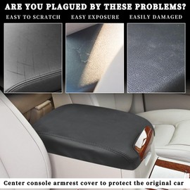 Bilisin Center Console Cover Compatible with Toyota Land Cruiser 2007-2014 Accessories Waterproof Middle Console Lid Cover PU Leather Armrest Box Cover Protector